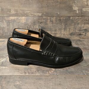 Santoni Black Penny Loafer Made in Italy Men ● 9.5